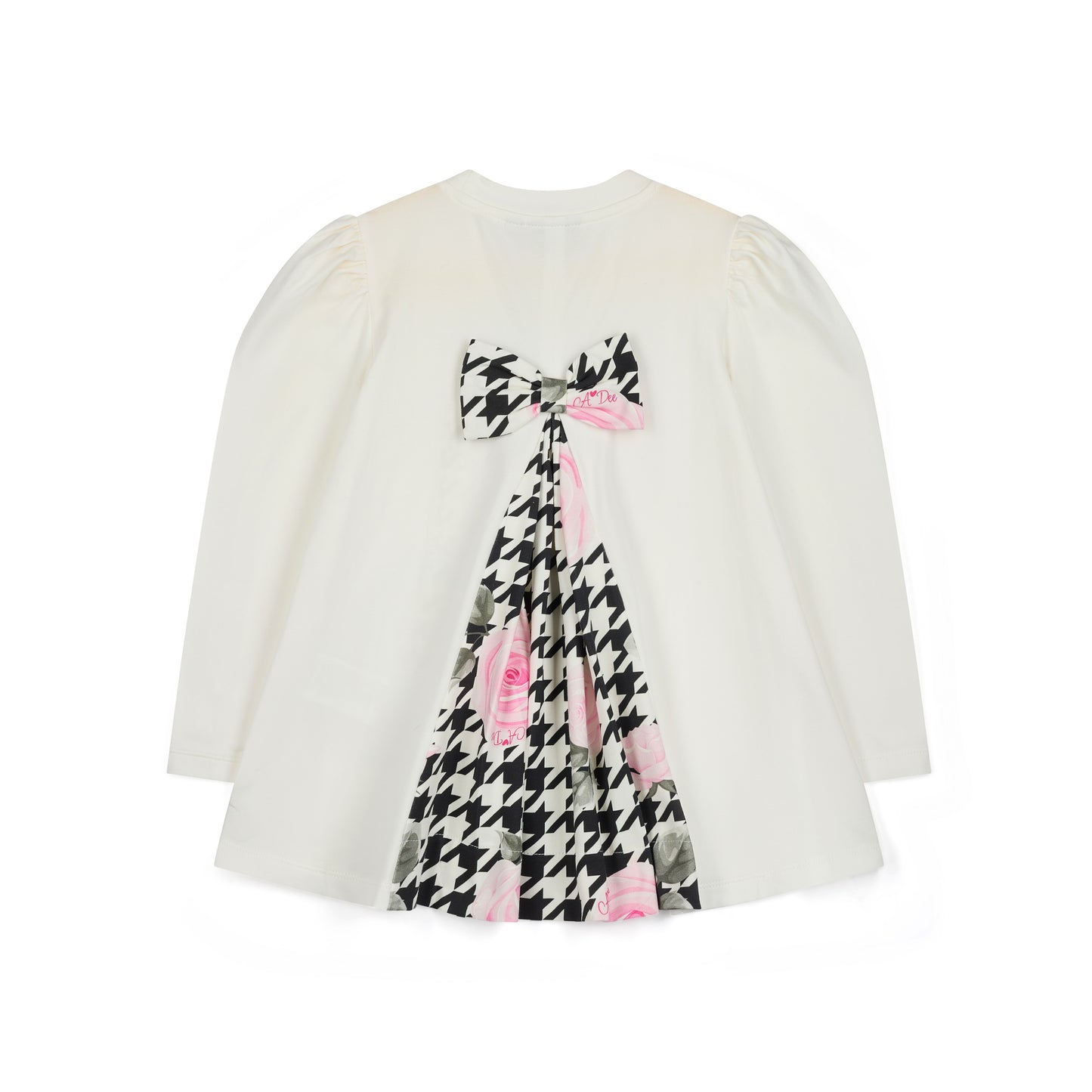 Pre Order - ADee Girls ARABELLA White Houndstooth Print Leggings Set