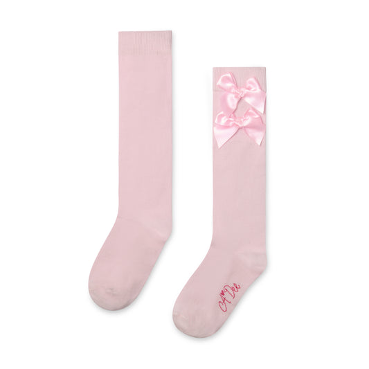 Pre Order - ADee Girls ARIEL Pink Bow Knee High Socks