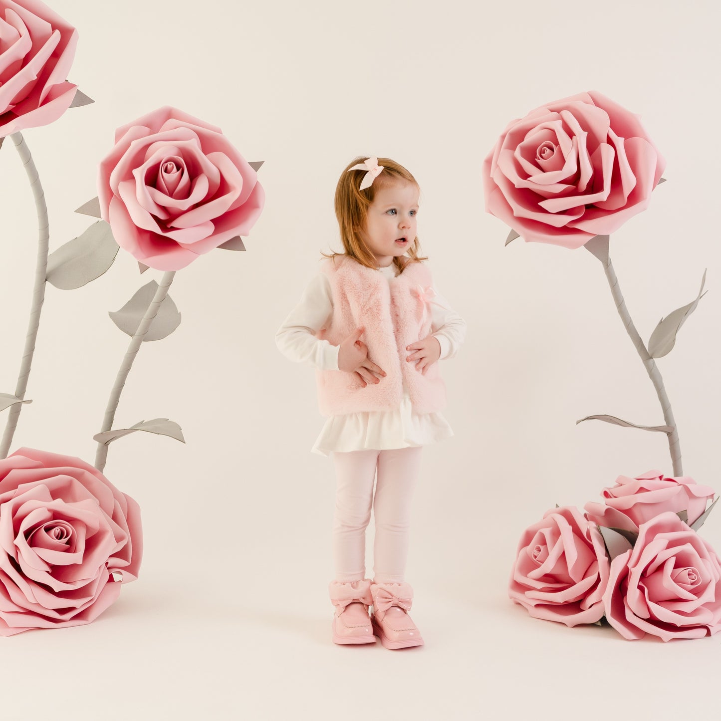 Pre Order - Little A Girls Dani Pink Fur Gillet