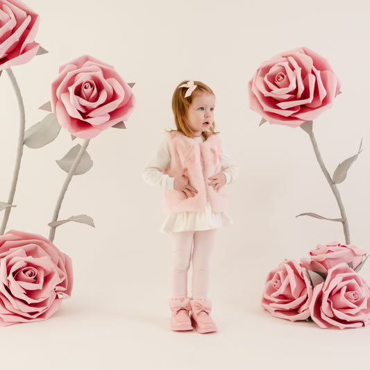Pre Order - Little A Girls Dani Pink Fur Gillet