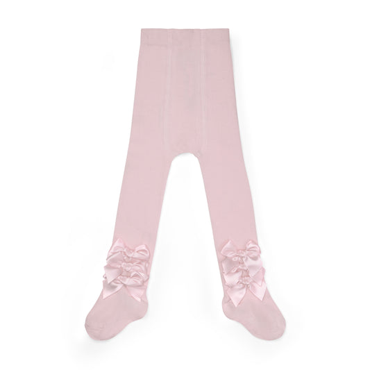 Pre Order - Little A Girls Divine Pale Pink Bow Tights