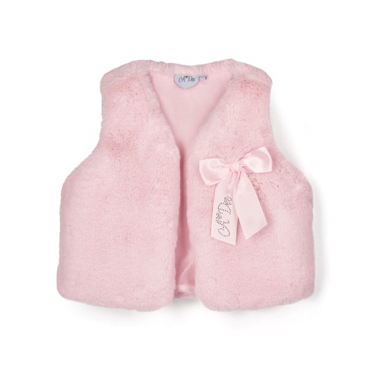 Pre Order - ADee Girls ANNA Pink Faux Fur Gilet