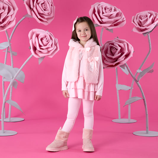 Pre Order - ADee Girls ANNA Pink Faux Fur Gilet