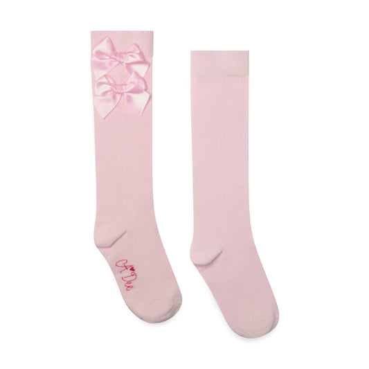 Pre Order - ADee Girls ARIEL Pink Bow Knee High Socks