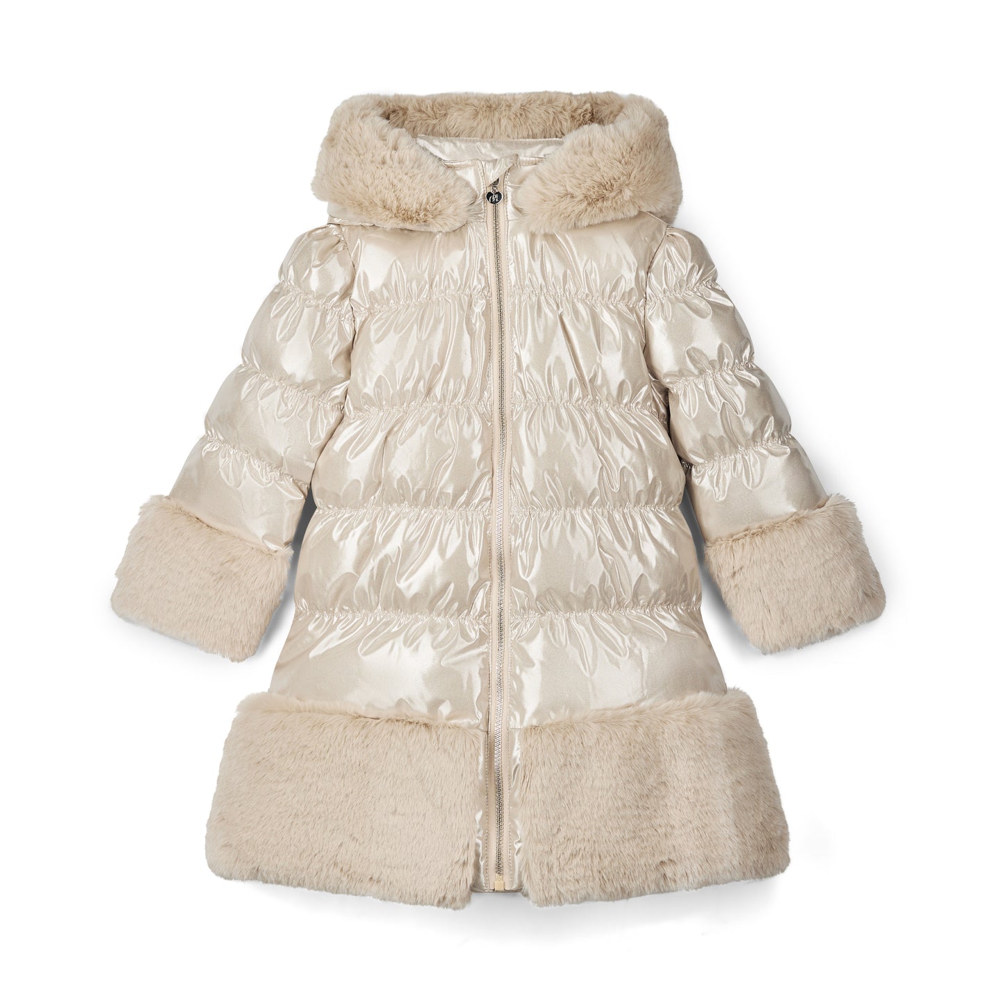 Pre Order - ADee Girls AURORA Beige Faux Fur Coat