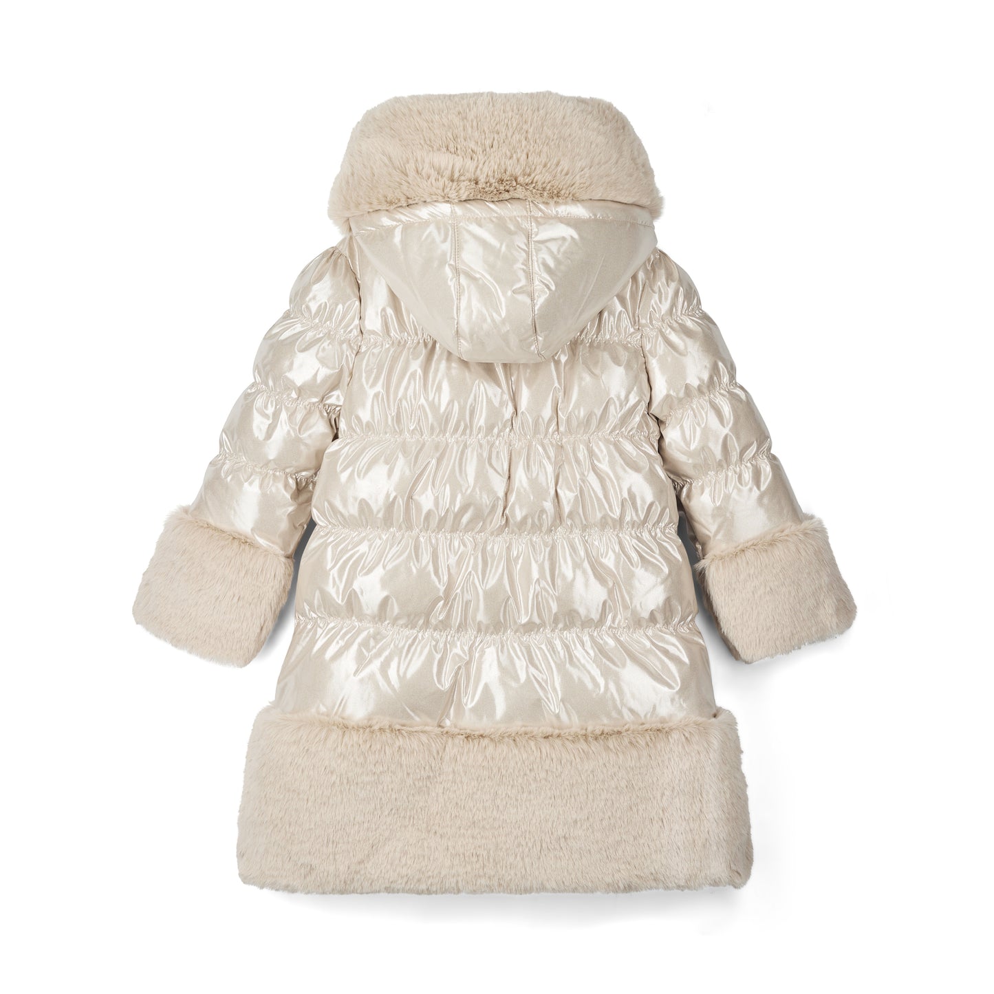 Pre Order - ADee Girls AURORA Beige Faux Fur Coat