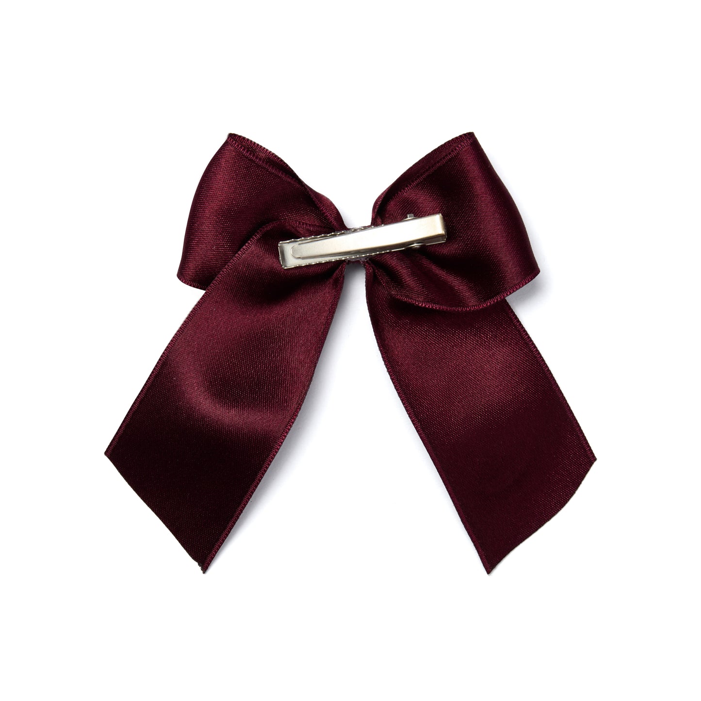Pre Order - ADee Girls ARIAH Deep Cherry Satin Bow Hair Clip